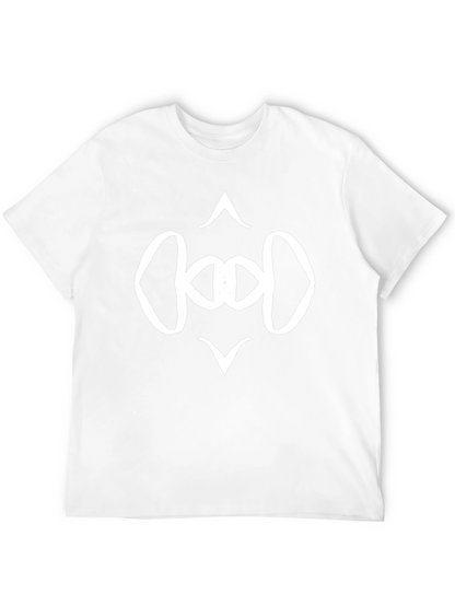 Camiseta Negra con Diseño Abstracto en Blanco
