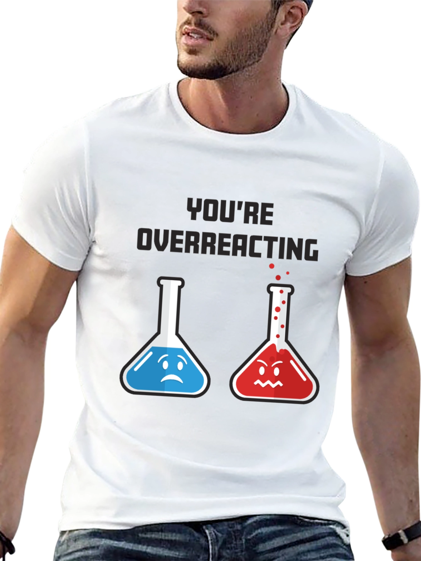 Camiseta Negra: Reacción Química Divertida