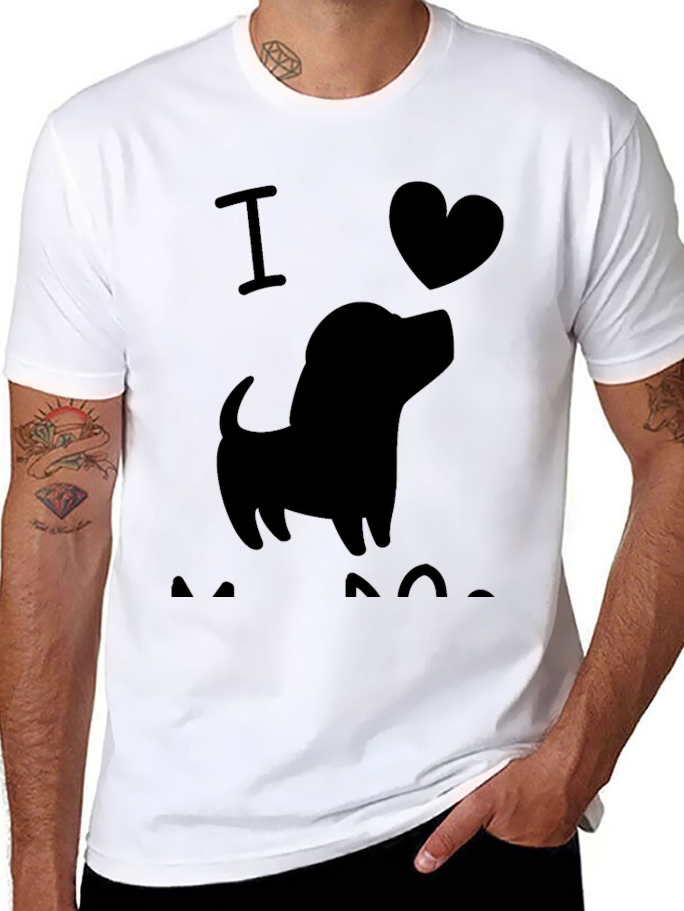 Camiseta Negra Hombre - Amo a los Perros