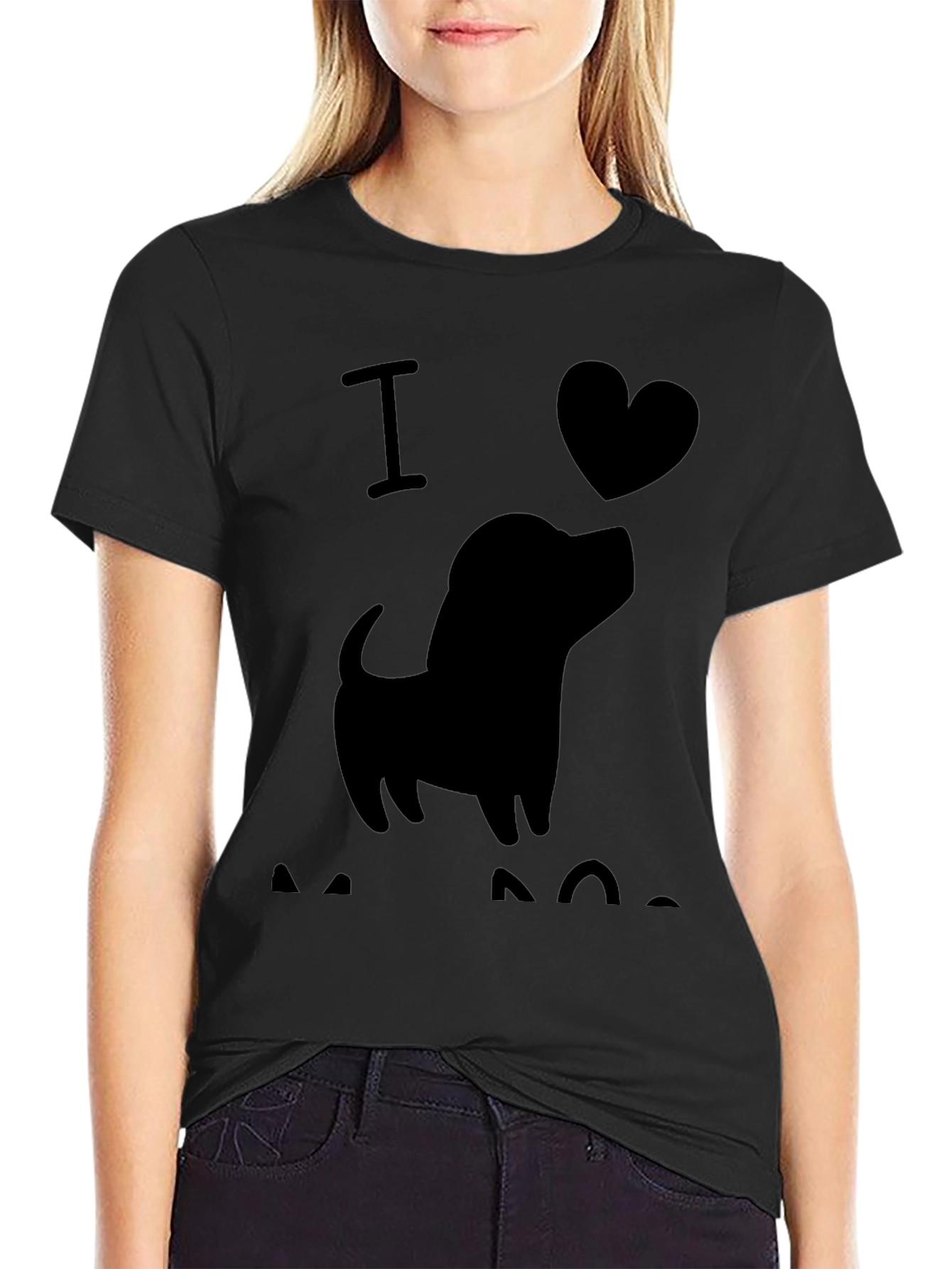 Camiseta Negra Hombre - Amo a los Perros