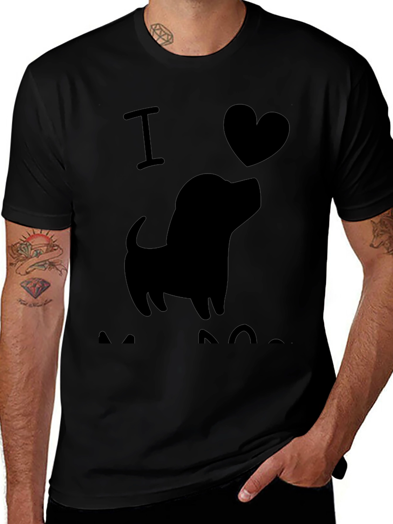 Camiseta Negra Hombre - Amo a los Perros