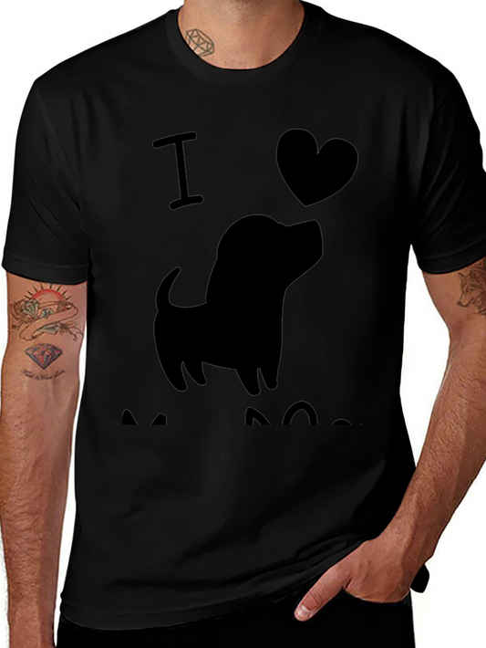 Camiseta Negra Hombre - Amo a los Perros