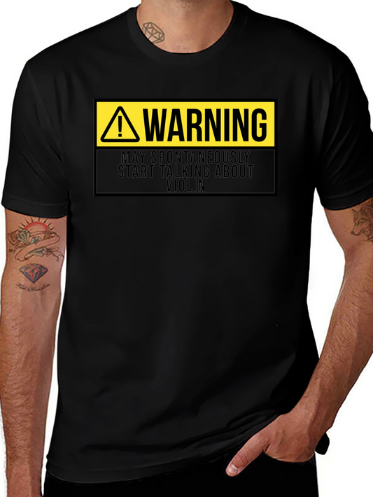 Camiseta Negra: Advertencia - Violín