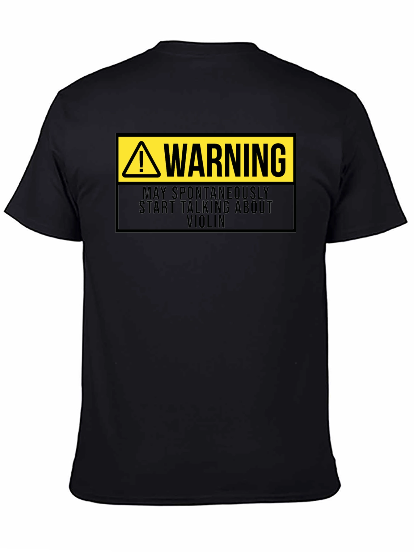Camiseta Negra: Advertencia - Violín