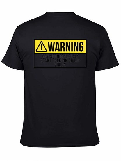 Camiseta Negra: Advertencia - Violín