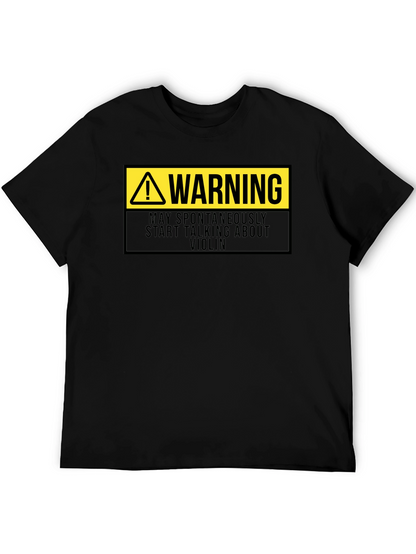 Camiseta Negra: Advertencia - Violín