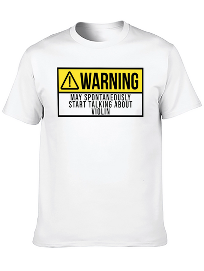 Camiseta Negra: Advertencia - Violín