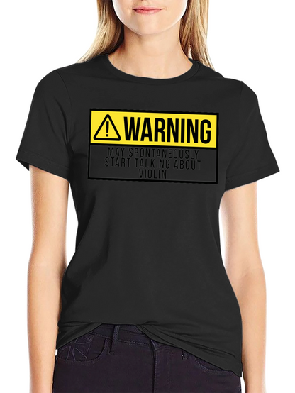 Camiseta Negra: Advertencia - Violín
