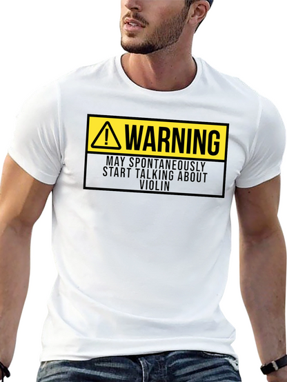 Camiseta Negra: Advertencia - Violín