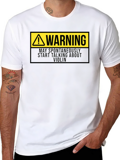 Camiseta Negra: Advertencia - Violín