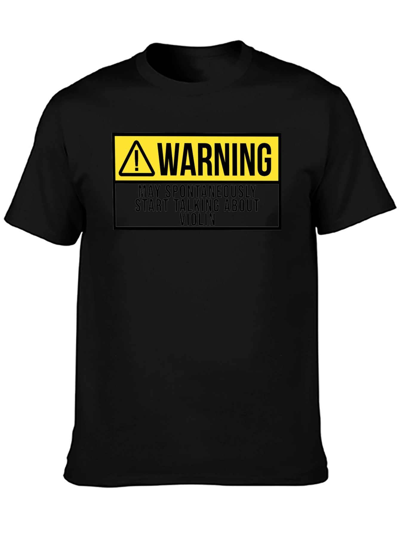 Camiseta Negra: Advertencia - Violín