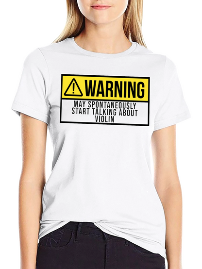 Camiseta Negra: Advertencia - Violín