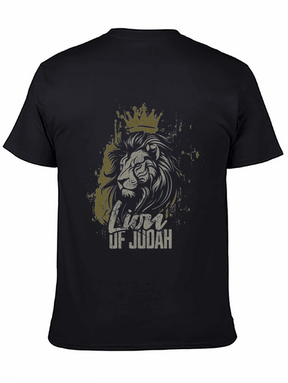 Camiseta Negra con Diseño de León de Judá