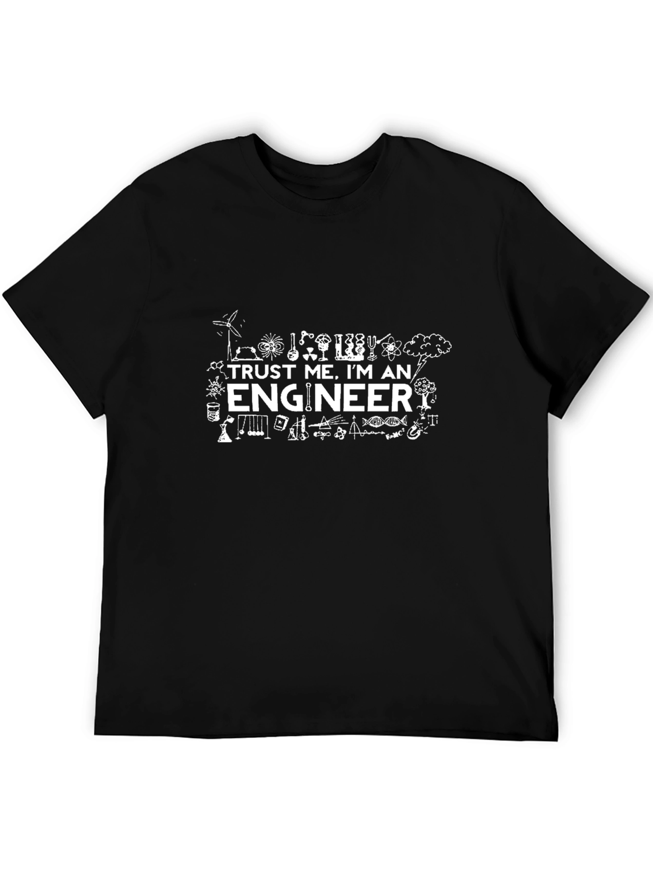 Camiseta Negra Divertida Ingeniero