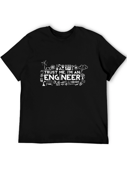Camiseta Negra Divertida Ingeniero