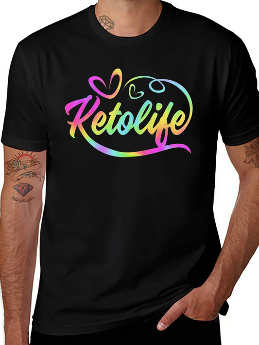 Camiseta Negra Ketolife Diseño Colorido