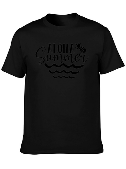 Camiseta Negra Aloha Summer para Hombre