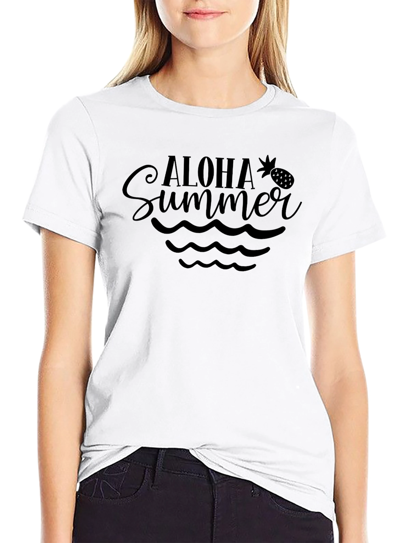 Camiseta Negra Aloha Summer para Hombre