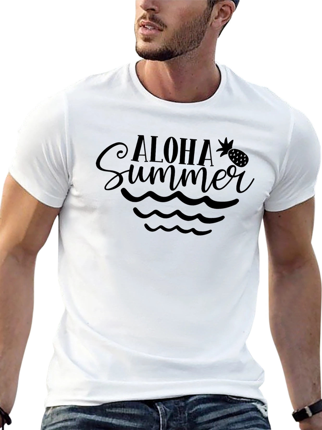 Camiseta Negra Aloha Summer para Hombre