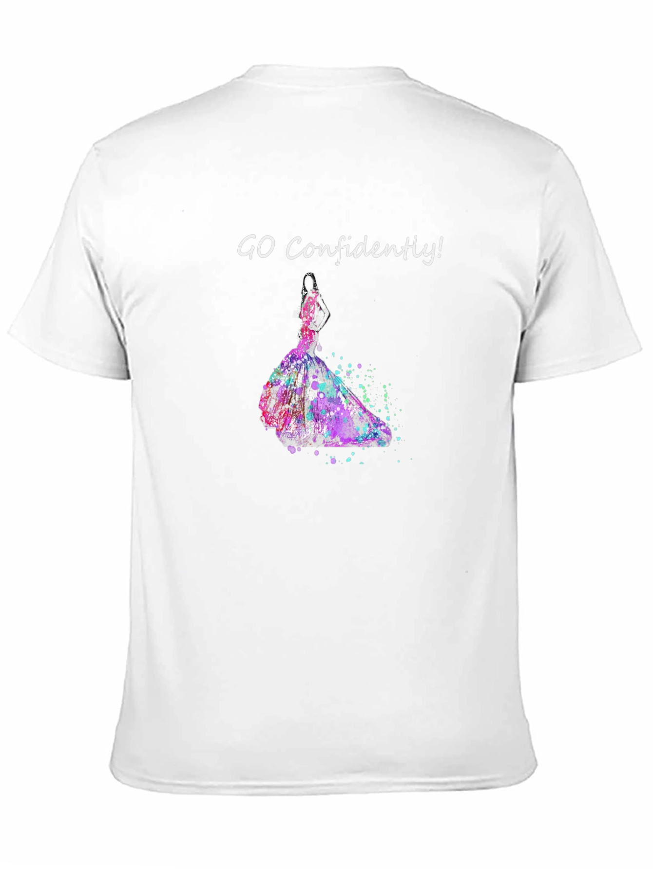 Camiseta Negra Ve Con Confianza Vestido Acuarela