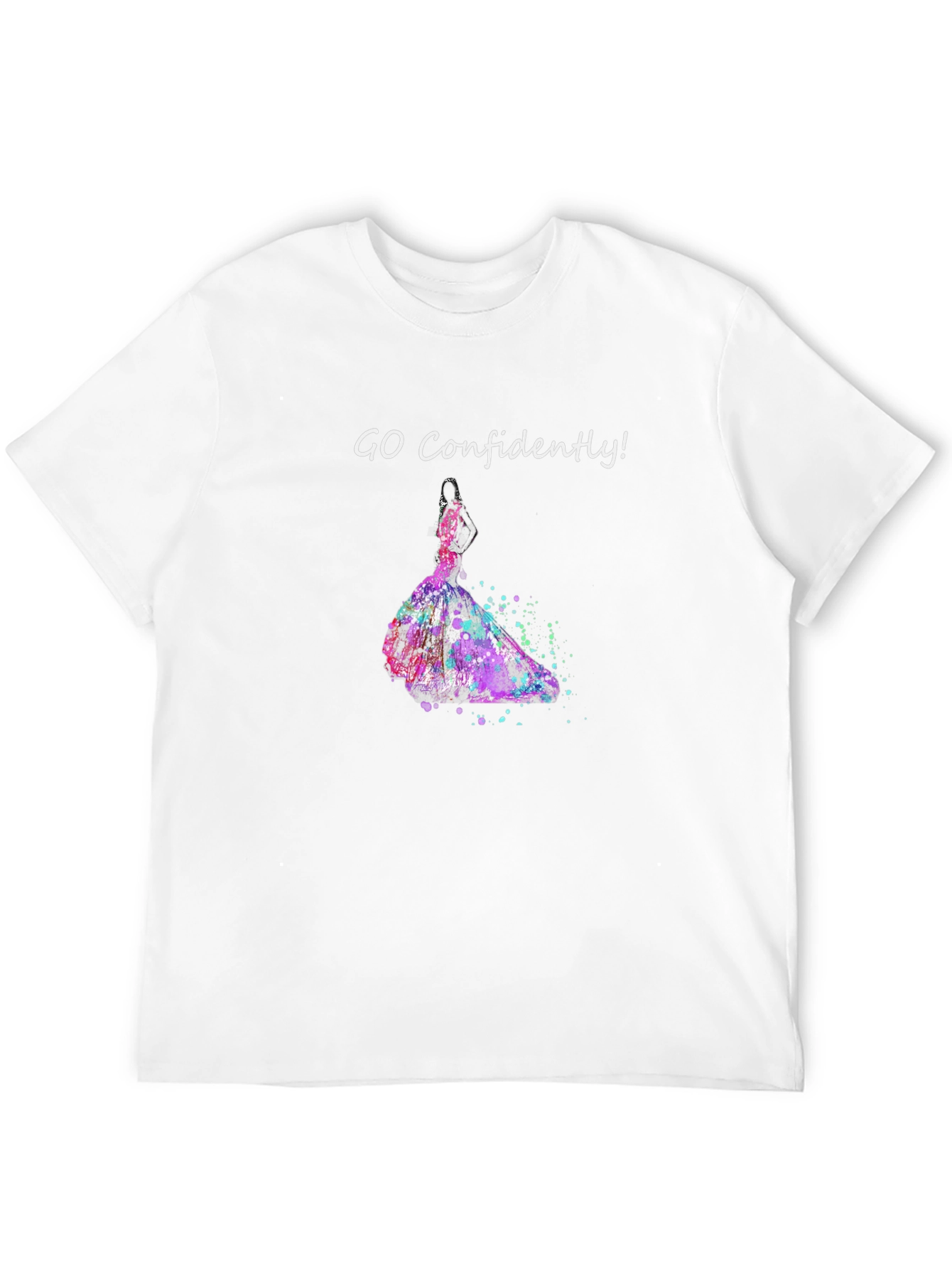 Camiseta Negra Ve Con Confianza Vestido Acuarela