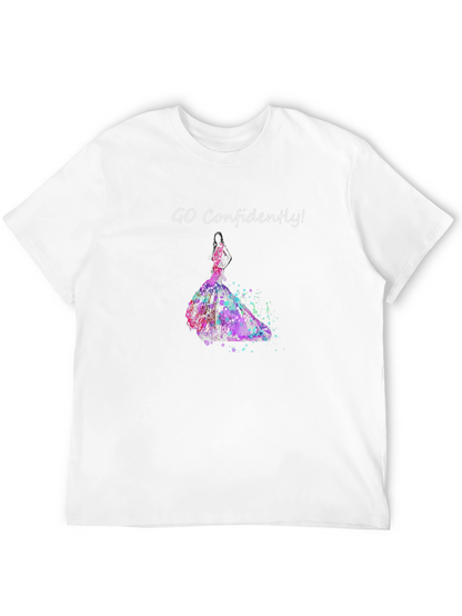 Camiseta Negra Ve Con Confianza Vestido Acuarela