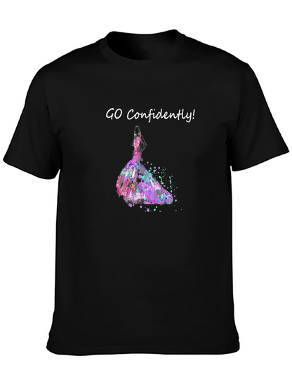 Camiseta Negra Ve Con Confianza Vestido Acuarela