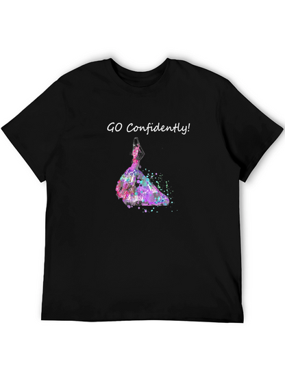 Camiseta Negra Ve Con Confianza Vestido Acuarela