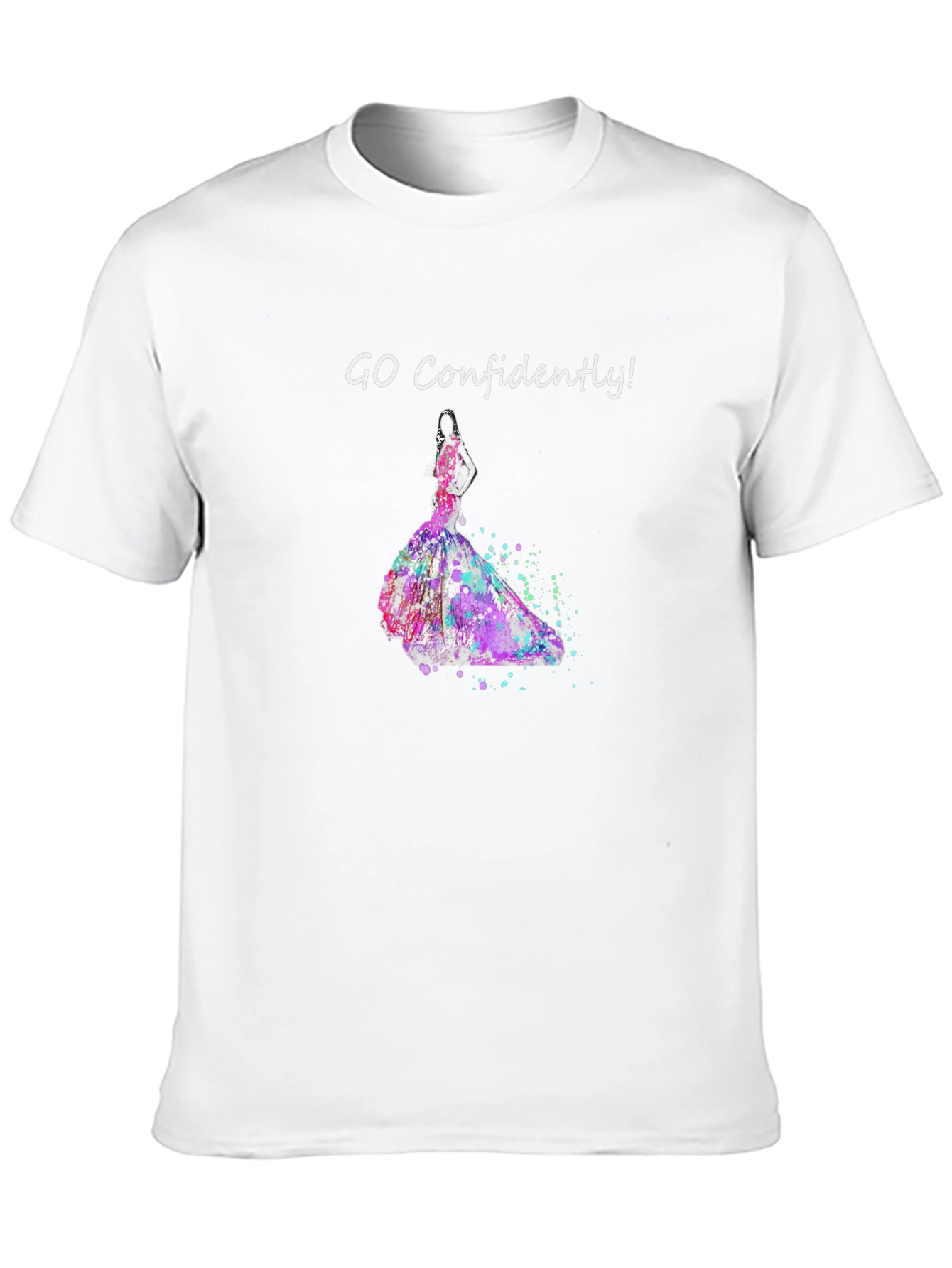 Camiseta Negra Ve Con Confianza Vestido Acuarela