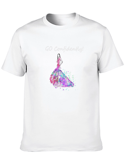 Camiseta Negra Ve Con Confianza Vestido Acuarela