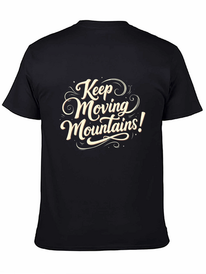 Camiseta Negra con Diseño Motivacional Keep Moving Mountains!