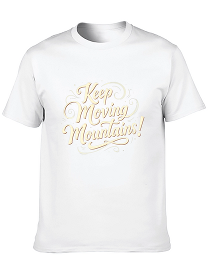 Camiseta Negra con Diseño Motivacional Keep Moving Mountains!