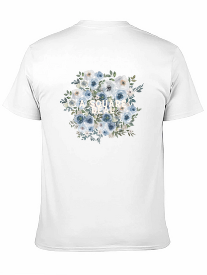 Camiseta Negra con Diseño Floral A Square Deal