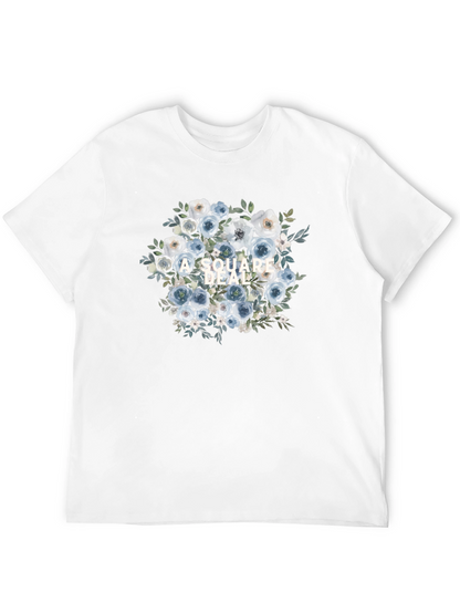 Camiseta Negra con Diseño Floral A Square Deal