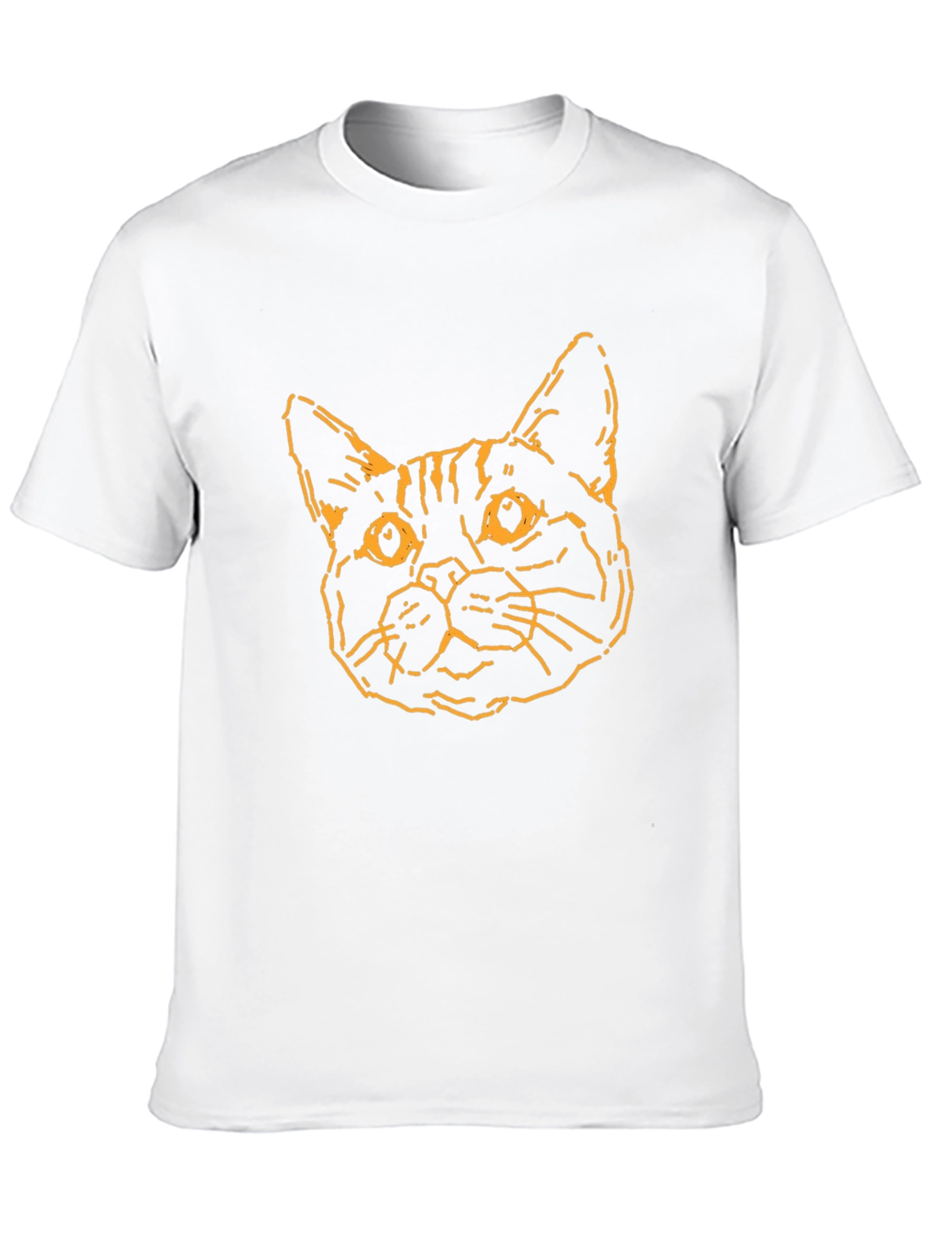 Camiseta Negra con Diseño de Gato Abstracto