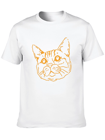 Camiseta Negra con Diseño de Gato Abstracto
