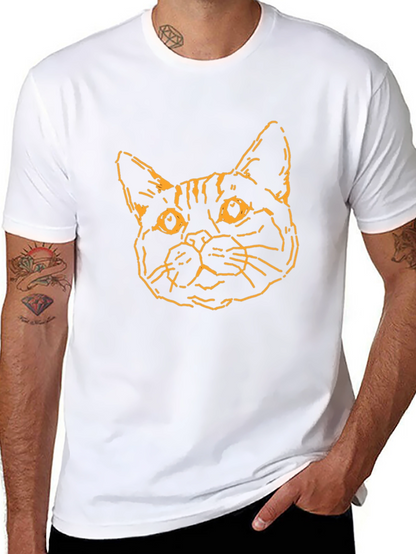 Camiseta Negra con Diseño de Gato Abstracto