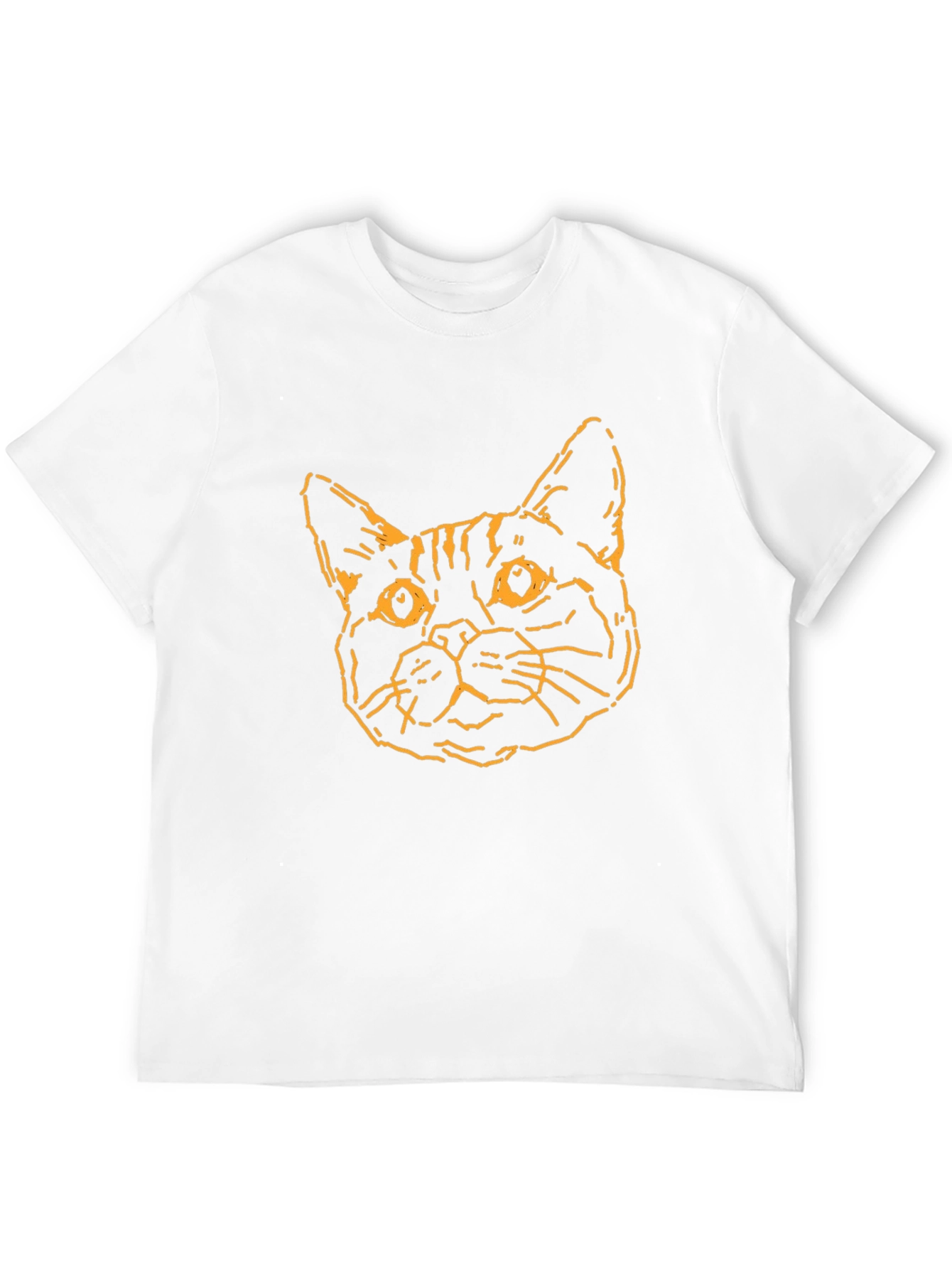Camiseta Negra con Diseño de Gato Abstracto