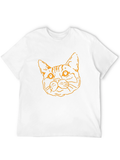 Camiseta Negra con Diseño de Gato Abstracto