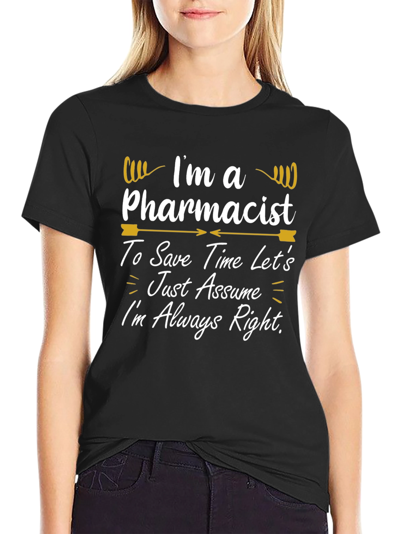 Camiseta Negra con Diseño de Farmacéutico