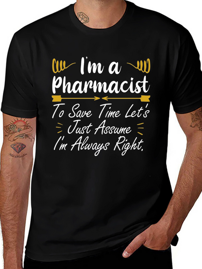 Camiseta Negra con Diseño de Farmacéutico
