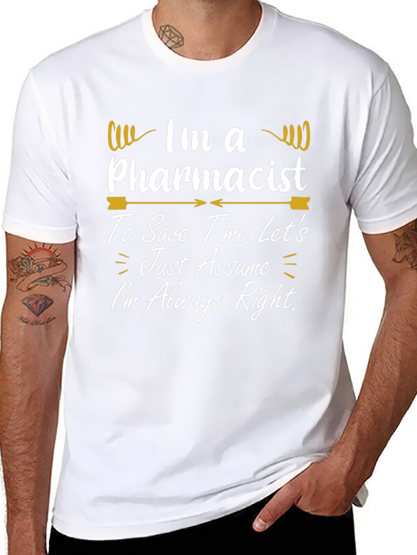Camiseta Negra con Diseño de Farmacéutico