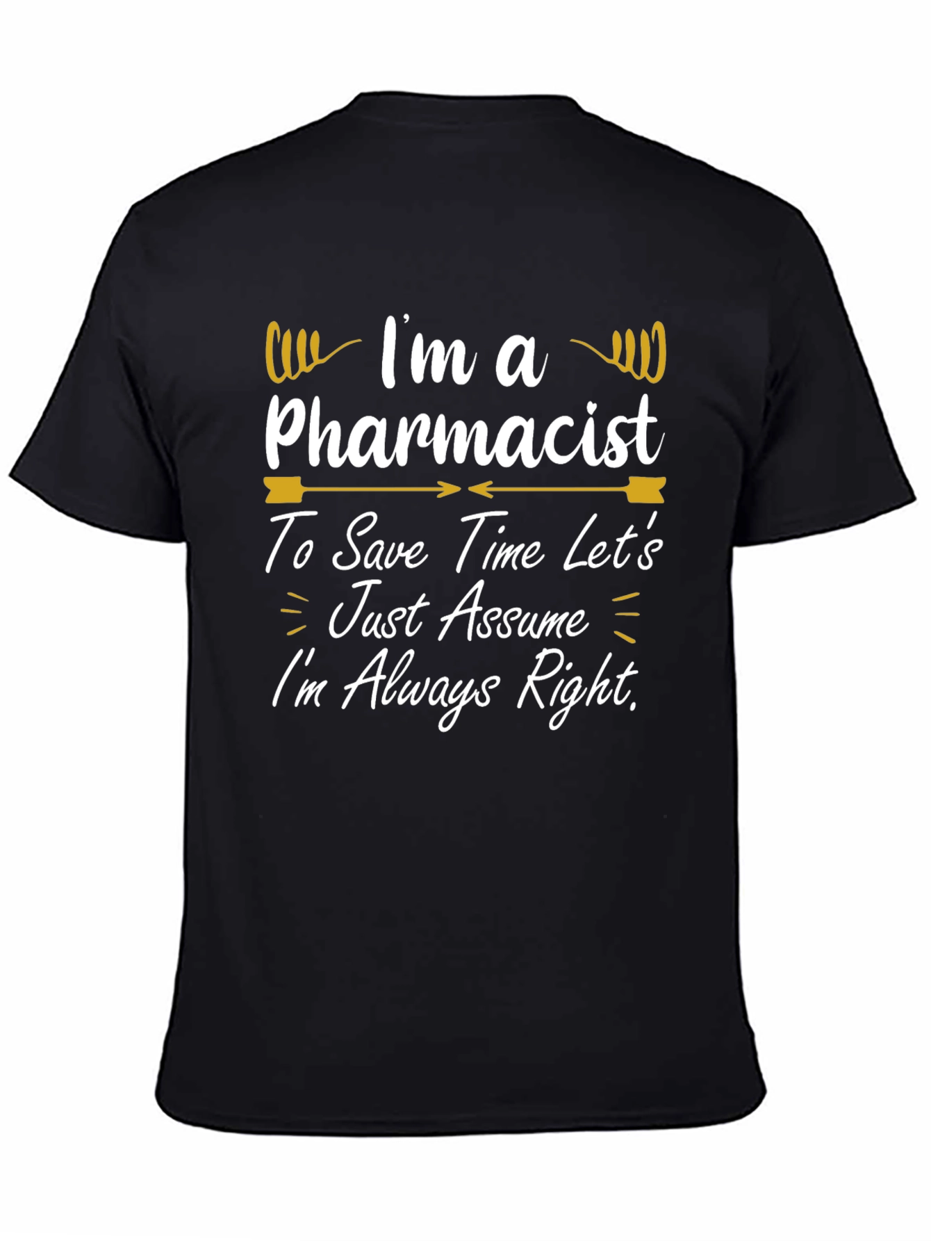 Camiseta Negra con Diseño de Farmacéutico