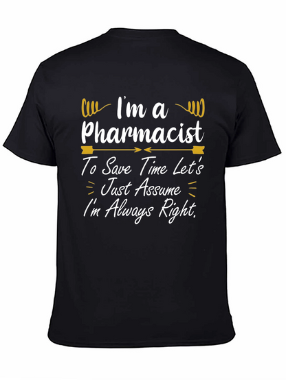 Camiseta Negra con Diseño de Farmacéutico