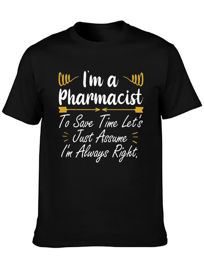 Camiseta Negra con Diseño de Farmacéutico