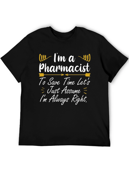Camiseta Negra con Diseño de Farmacéutico
