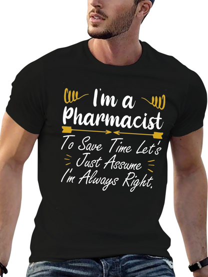Camiseta Negra con Diseño de Farmacéutico
