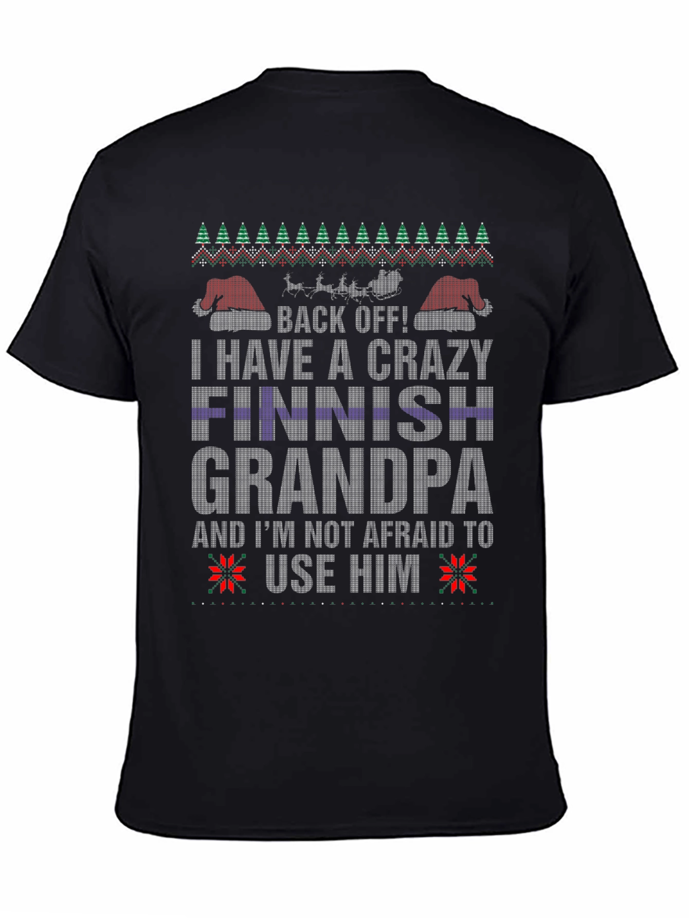 Camiseta Abuelo Finlandés Loco Navideña