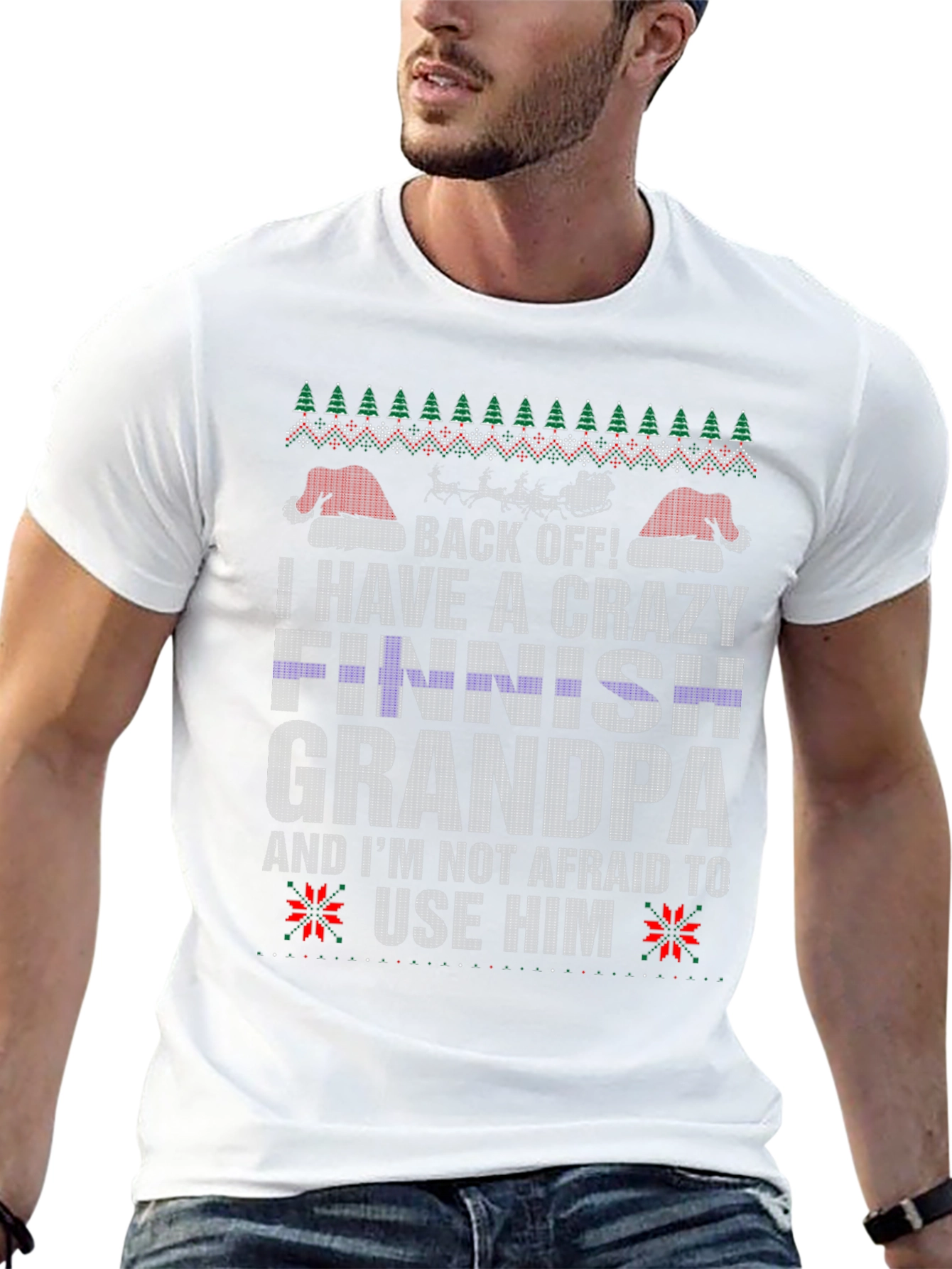 Camiseta Abuelo Finlandés Loco Navideña