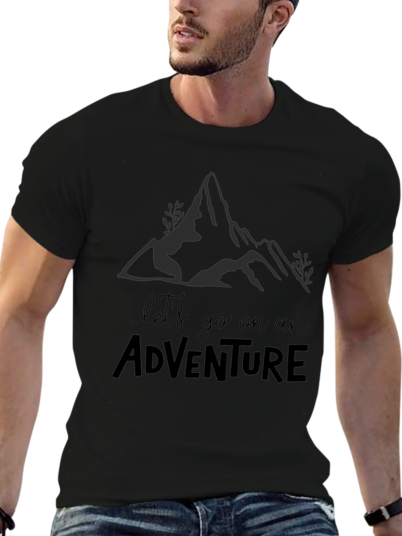 Camiseta Negra Aventura para Hombre